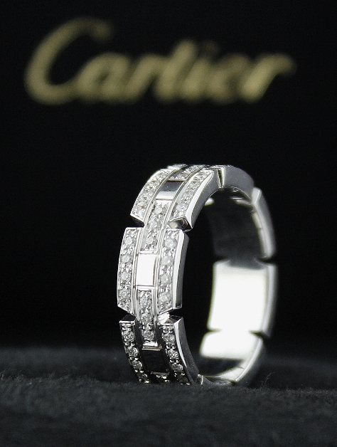 (image for) RARE FIND CARTIER 18K WHITE GOLD DIAMOND RING